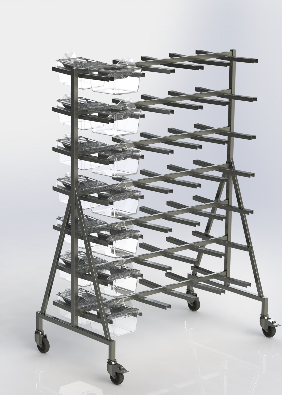 UNO MDZ double sided cage rack Type II cages