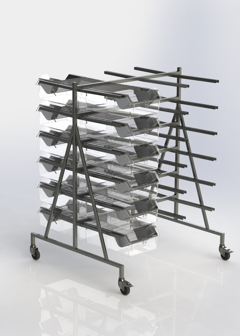 UNO MDZ double sided cage rack Type IV cages