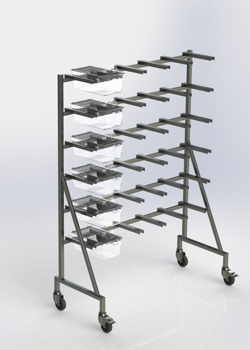 UNO MEZ single sided cage rack Type II L cages