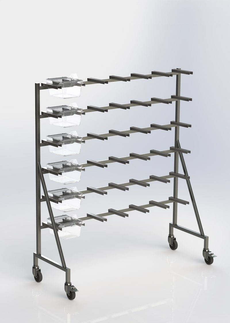 UNO MEZ single sided cage rack Type II cages